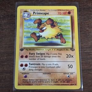 1st Edition Vintage Pokemon Card 1999 Jungle Set Primeape 42/64